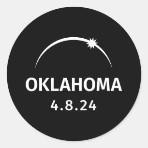 Pegatina Redonda 4.8.24 Eclipse solar Oklahoma