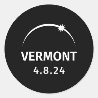 Pegatina Redonda 4.8.24 Eclipse solar Vermont