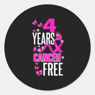 Pegatina Redonda 4 años de cáncer para la concienciación sobre el c