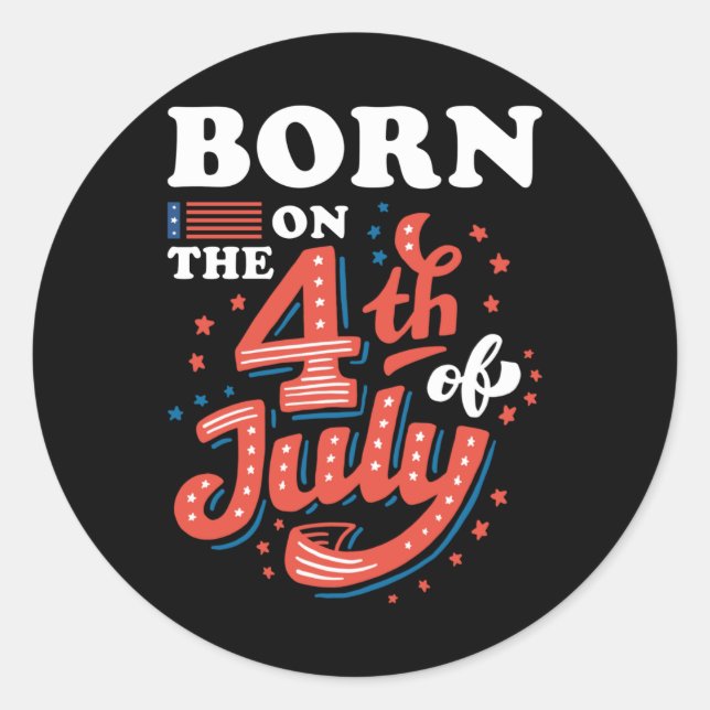 Pegatina Redonda 4 de julio (Anverso)