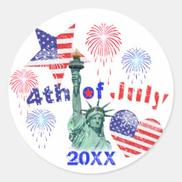 Pegatina Redonda 4 de julio