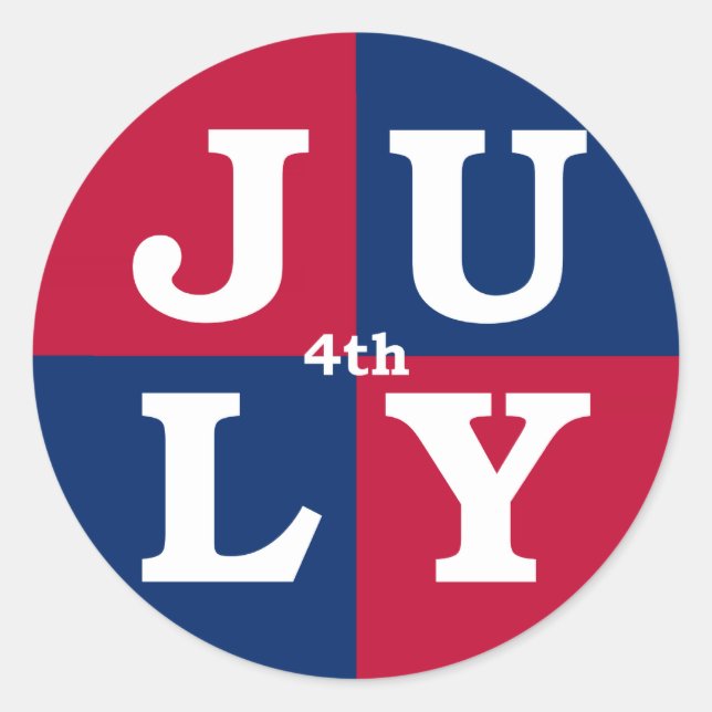 Pegatina Redonda 4 de julio (Anverso)