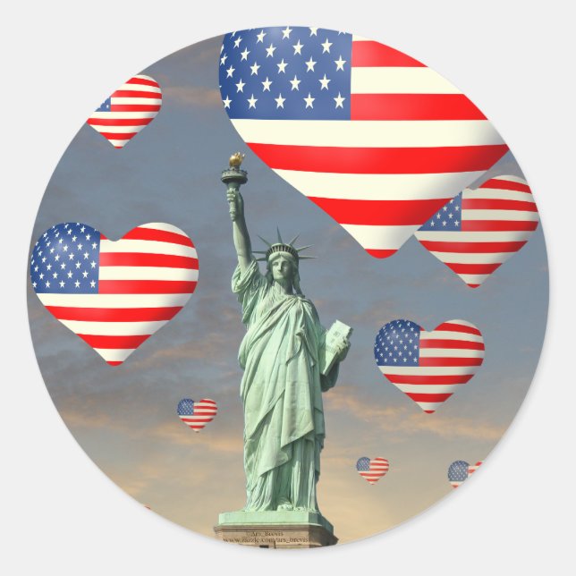 Pegatina Redonda 4 de julio (Anverso)