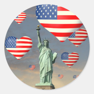 Pegatina Redonda 4 de julio