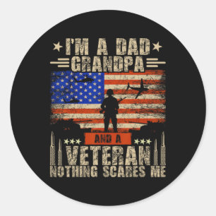 Pegatina Redonda 4 De Julio Bandera De Ee.Uu. Soy Un Abuelo De Papá