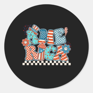 Pegatina Redonda 4 De Julio En Eeuu Para Hombres Y Mujeres