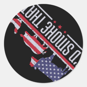 Pegatina Redonda 4 de julio I 'd Smoke That Patriot Bbq Barbequ