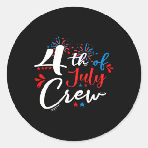 Pegatina Redonda 4 De Julio La Familia Del Día De La Independencia 