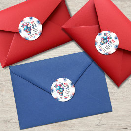 Pegatina Redonda 4 de julio Revelación de Género de helado