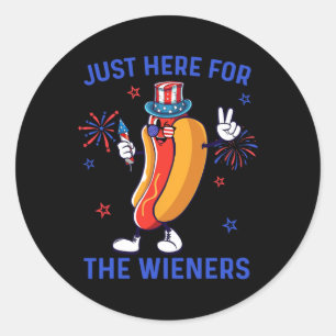 Pegatina Redonda 4 De Julio Wieners Bandera Estadounidense Me Patri