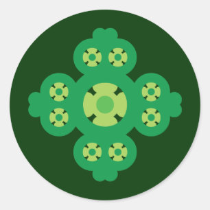 Pegatina Redonda 4 Leaf Clover