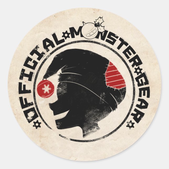 Pegatina Redonda 4 monstruos pequeños - Logo de Nigel Holiday (Anverso)