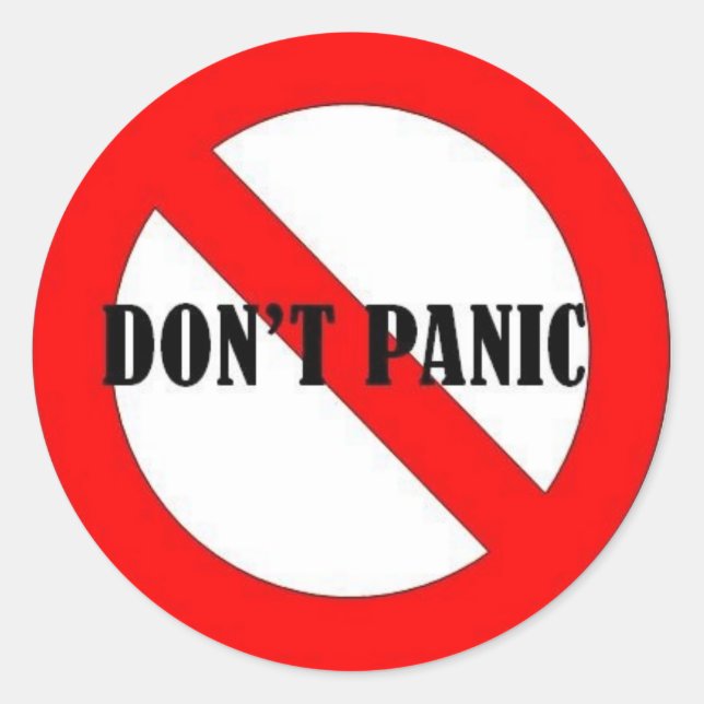 PEGATINA REDONDA 4.NO PÁNICO (Anverso)