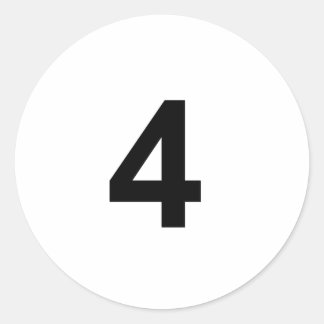 Pegatina Redonda 4 - número cuatro