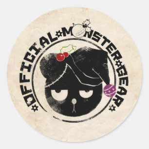 Pegatina Redonda 4 pequeños monstruos - logotipo del día de fiesta