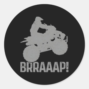 Pegatina Redonda 4 Ruedas Braap Quad Bike Atv Riding