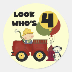 Pegatina Redonda 4tas camisetas y regalos del cumpleaños del
