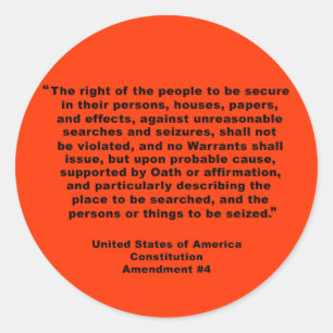 Pegatina Redonda 4to Enmienda en las camisetas, llaveros, tazas