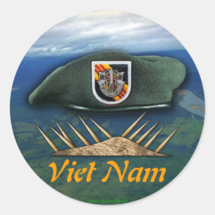 Pegatina Redonda 5ª Fuerzas especiales Grupo Green Berets nombre P