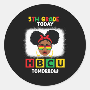 Pegatina Redonda 5º Grado Hoy Hbcu Mañana Históricamente Negro C