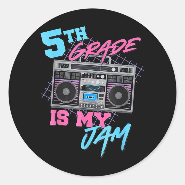 Pegatina Redonda 5º Grado: Mis Jam Divertidos Profesores (Anverso)