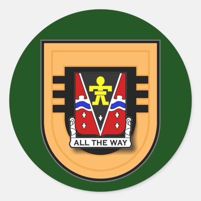 Pegatina Redonda 509º Regimiento de Infantería - 3d Flash de Batall (Anverso)