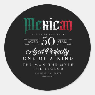 Pegatina Redonda 50.ª Mexicana De 50 Años Nacida En México
