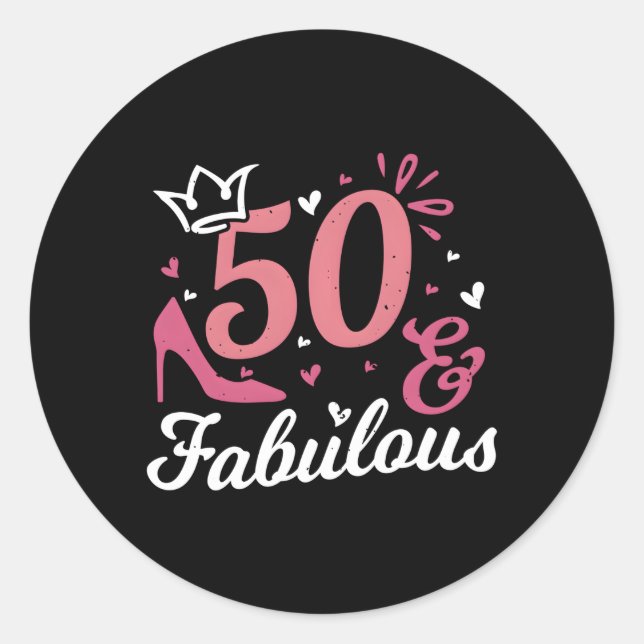 Pegatina Redonda 50.º 50 Y Fabuloso (Anverso)