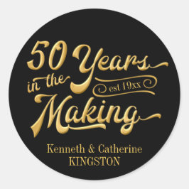 Pegatina Redonda 50.º aniversario | 50 AÑOS DE REALIZACIÓN | Nombre