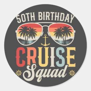 Pegatina Redonda 50.º Aniversario De La Familia Cruise Squad