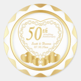 Pegatina Redonda 50.º Aniversario del Boda de Oro | DIY Textos