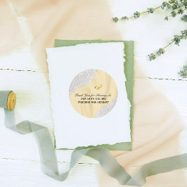 Pegatina Redonda 50.º Aniversario del Boda de Oro Gracias