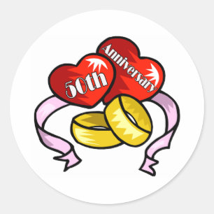 Pegatina Redonda 50.º aniversario w