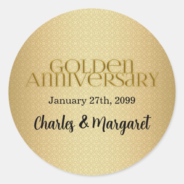 Pegatina Redonda 50.º Boda de oro (Anverso)