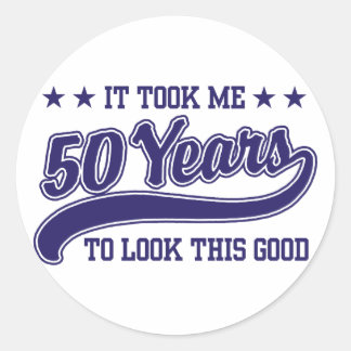 Pegatina Redonda 50.º cumpleaños