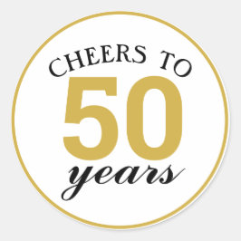 Pegatina Redonda 50 Aniversario de la ovación a 50 años