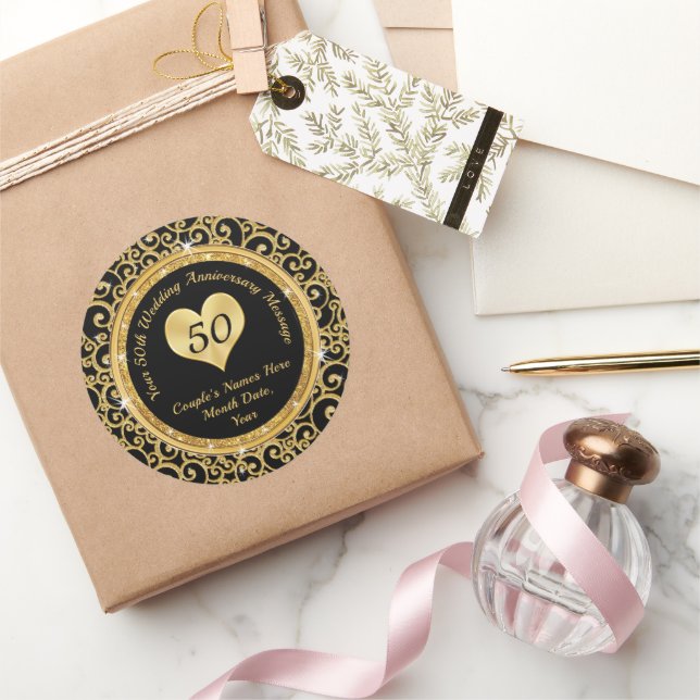 Pegatina Redonda 50° Aniversario Favorece a Pegatinas, muchos tamañ (Regalar)