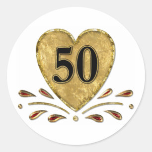 Pegatina Redonda 50° Aniversario - Oro