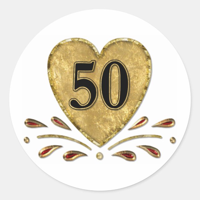Pegatina Redonda 50° Aniversario - Oro (Anverso)