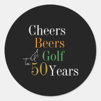 50 cumpleaños Cheers Beers Golf Black and Gold