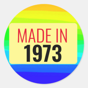 Pegatina Redonda 50° cumpleaños hecho en 1973 50 años
