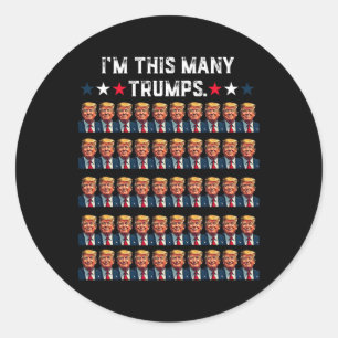 Pegatina Redonda 50° cumpleaños soy esta cantidad de Trump