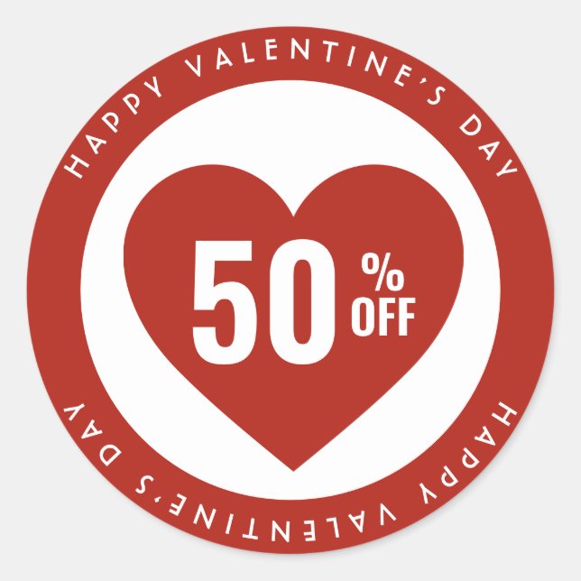 Pegatina Redonda 50% de descuento (Anverso)