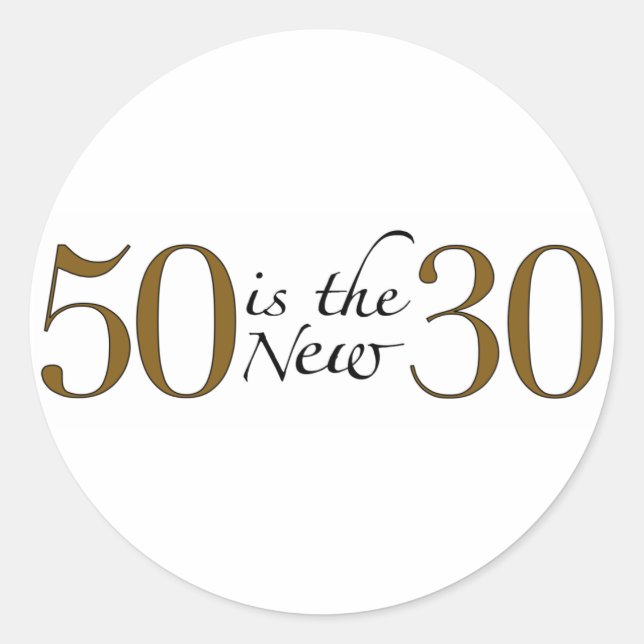 Pegatina Redonda 50 Es El Nuevo 30 (Anverso)