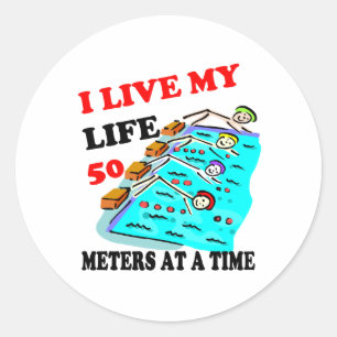 Pegatina Redonda 50 metros a la vez
