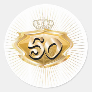 Pegatina Redonda 50.o cumpleaños o aniversario