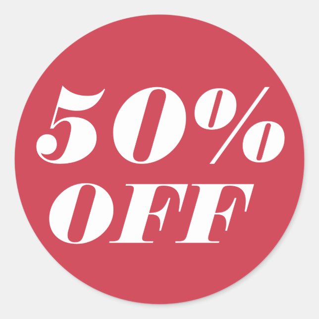 Pegatina Redonda 50% OFF Personalizar Textos (Anverso)