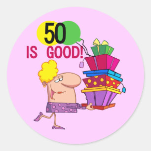 Pegatina Redonda 50 son buenas camisetas y regalos