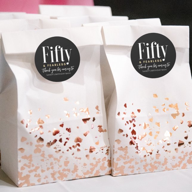 Pegatina Redonda 50 y elegante Personalizado moderno sin miedo Grac (Subido por el creador)