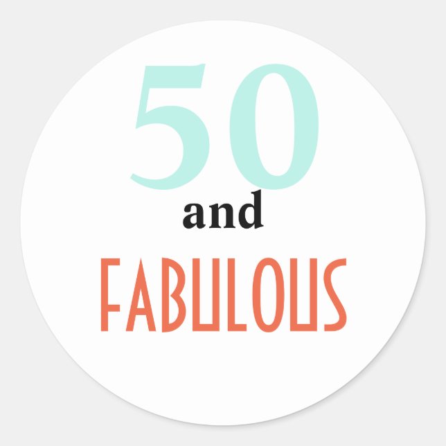 Pegatina Redonda 50 y fabuloso (Anverso)